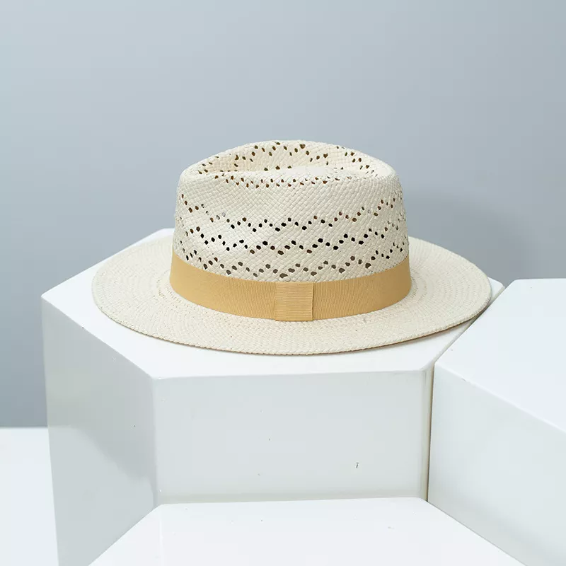 Straw Hat with Ribbon Accent, image 4