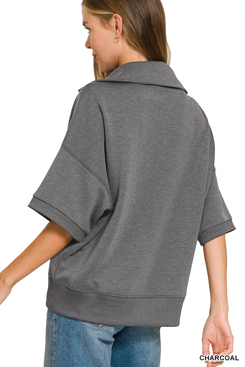 Scuba Collared Short Sleeve Pullover & Center Seam Pants Set, image 10