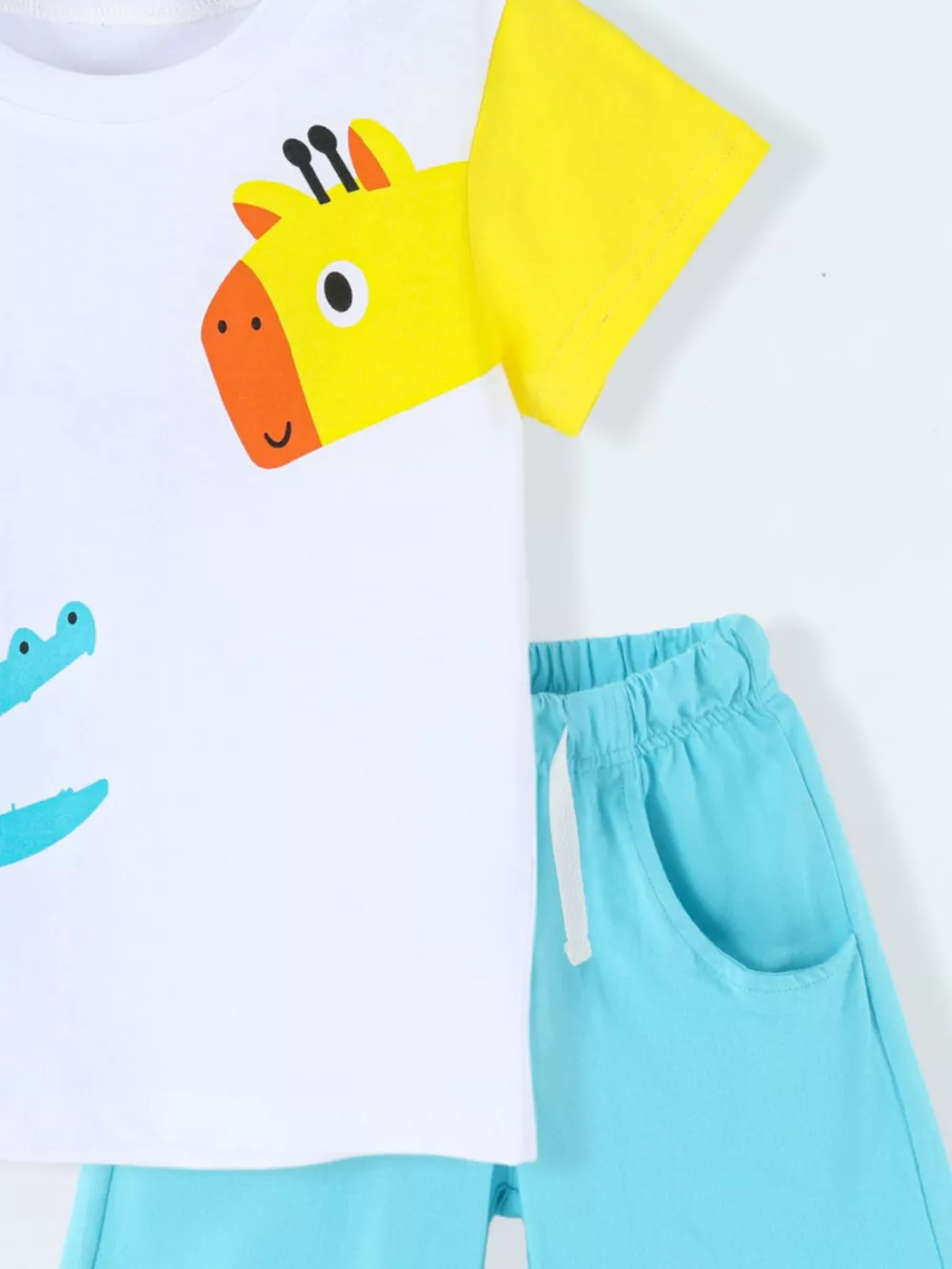Children's Animal Print T-shirt and Shorts Set, image 2