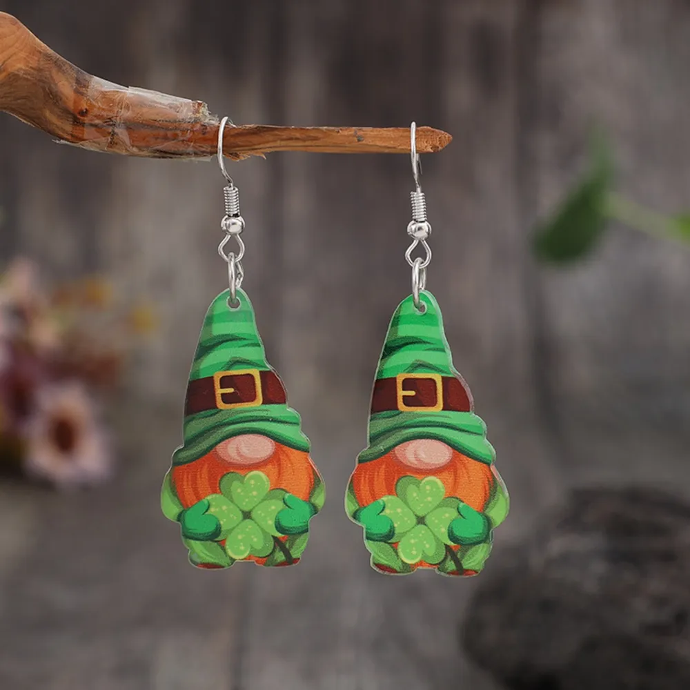 Wooden Alloy Dangle Earrings, image 4
