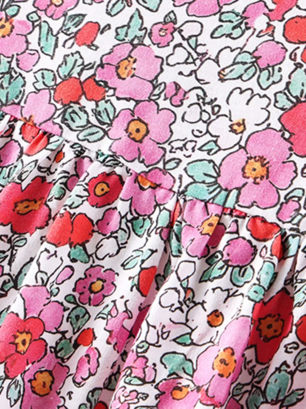 Children's Floral Print Short Sleeve A-Line Dress, image 5