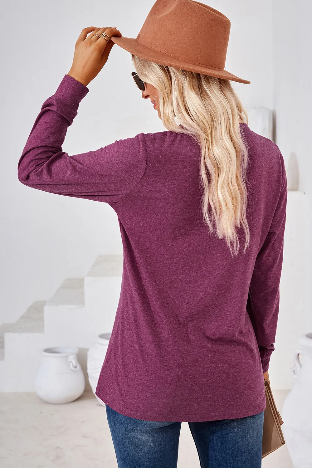 Notched Long Sleeve T-Shirt, image 24