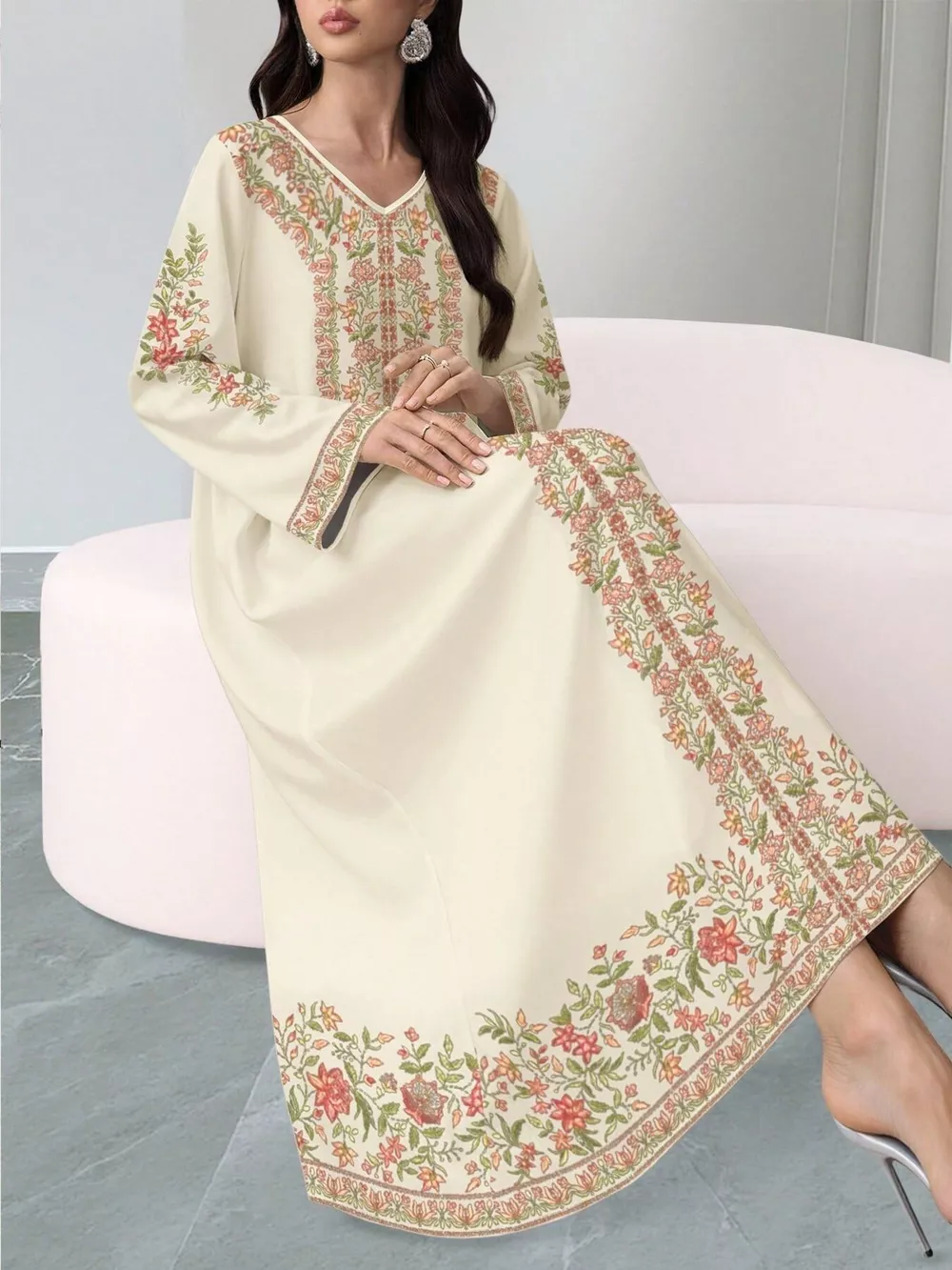 Floral Long Sleeve Maxi Dress, image 3