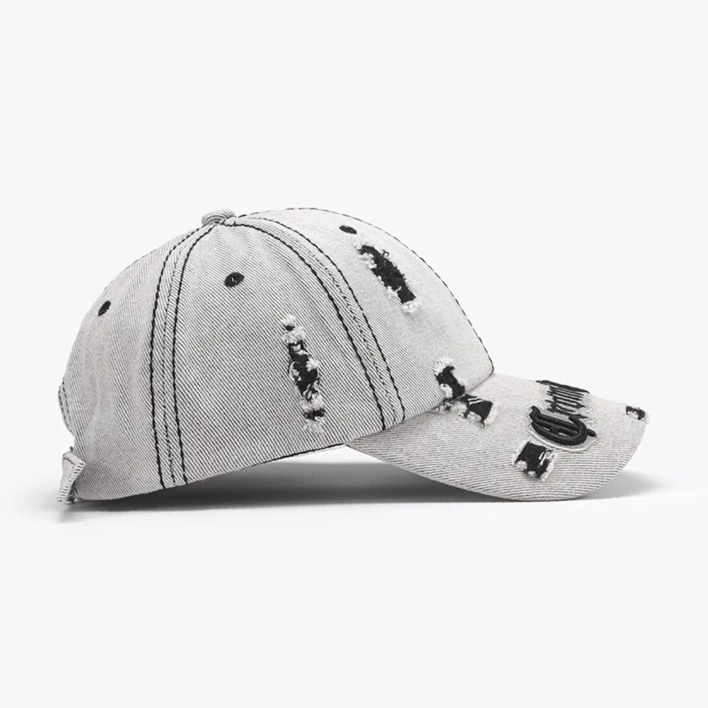 Distressed Letter Embroidered Baseball Cap, image 2