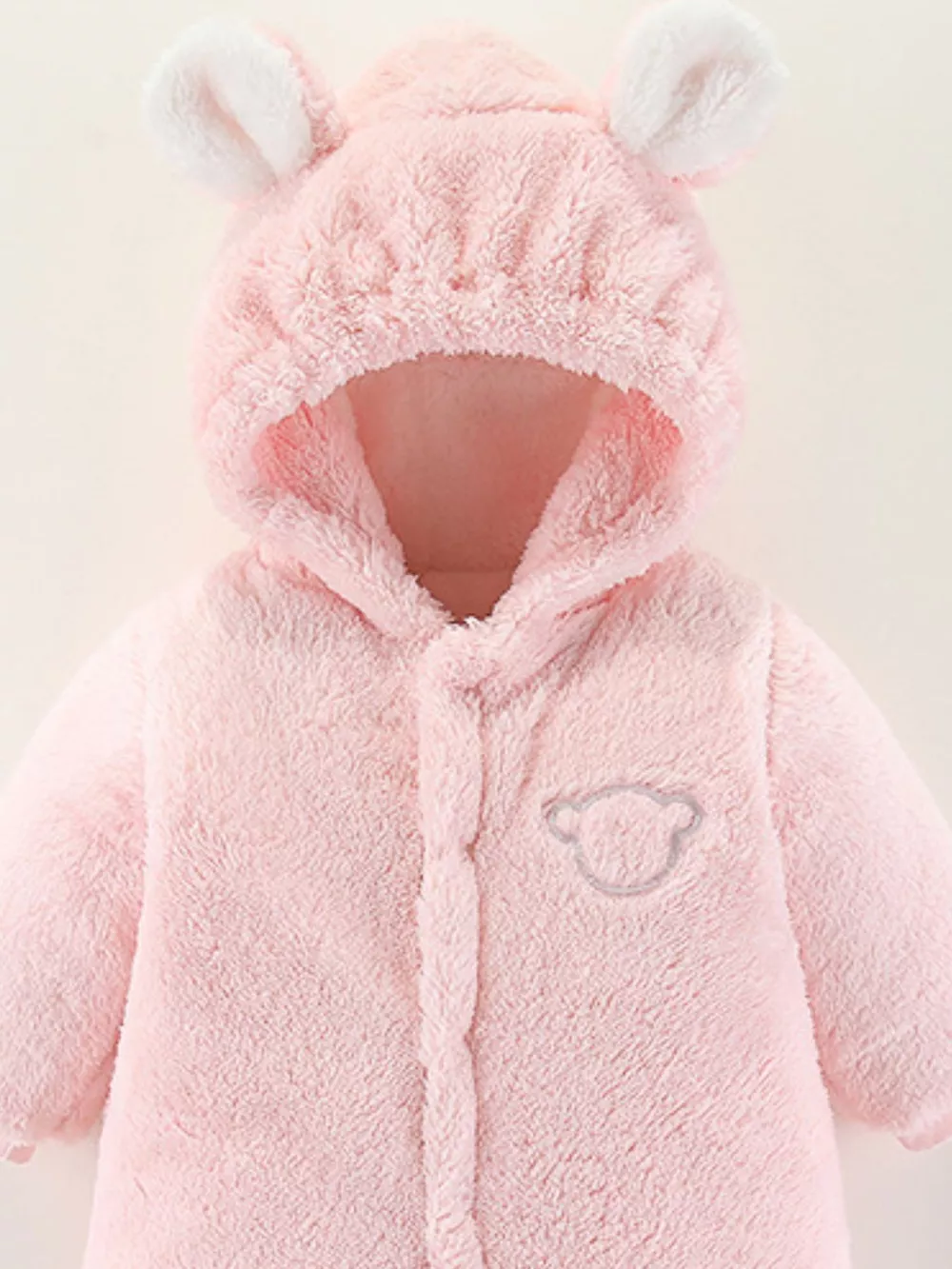 Children's Cozy Bear Hooded Fleece One-Piece, image 11