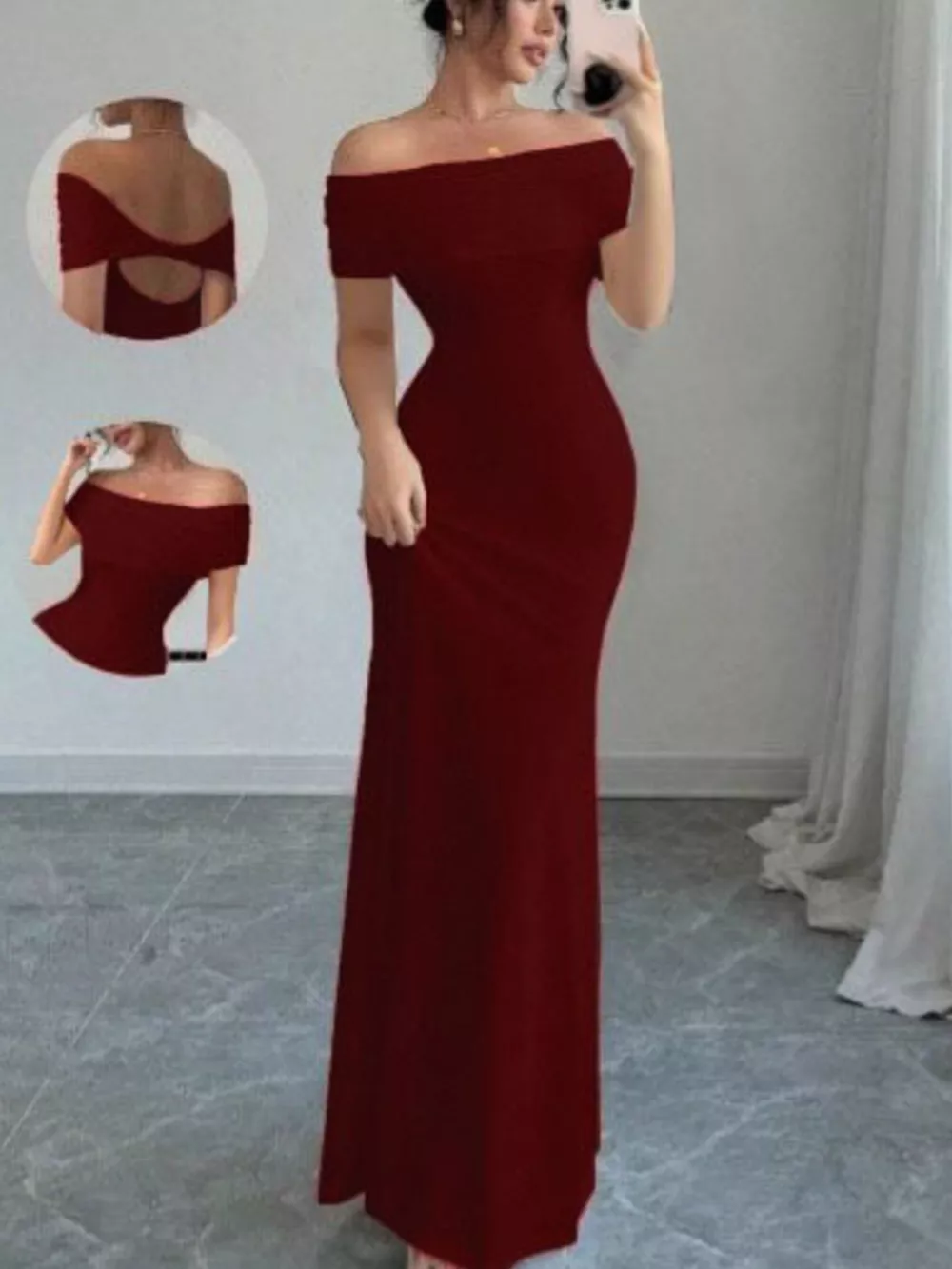 Off-Shoulder Bodycon Maxi Dress, image 2
