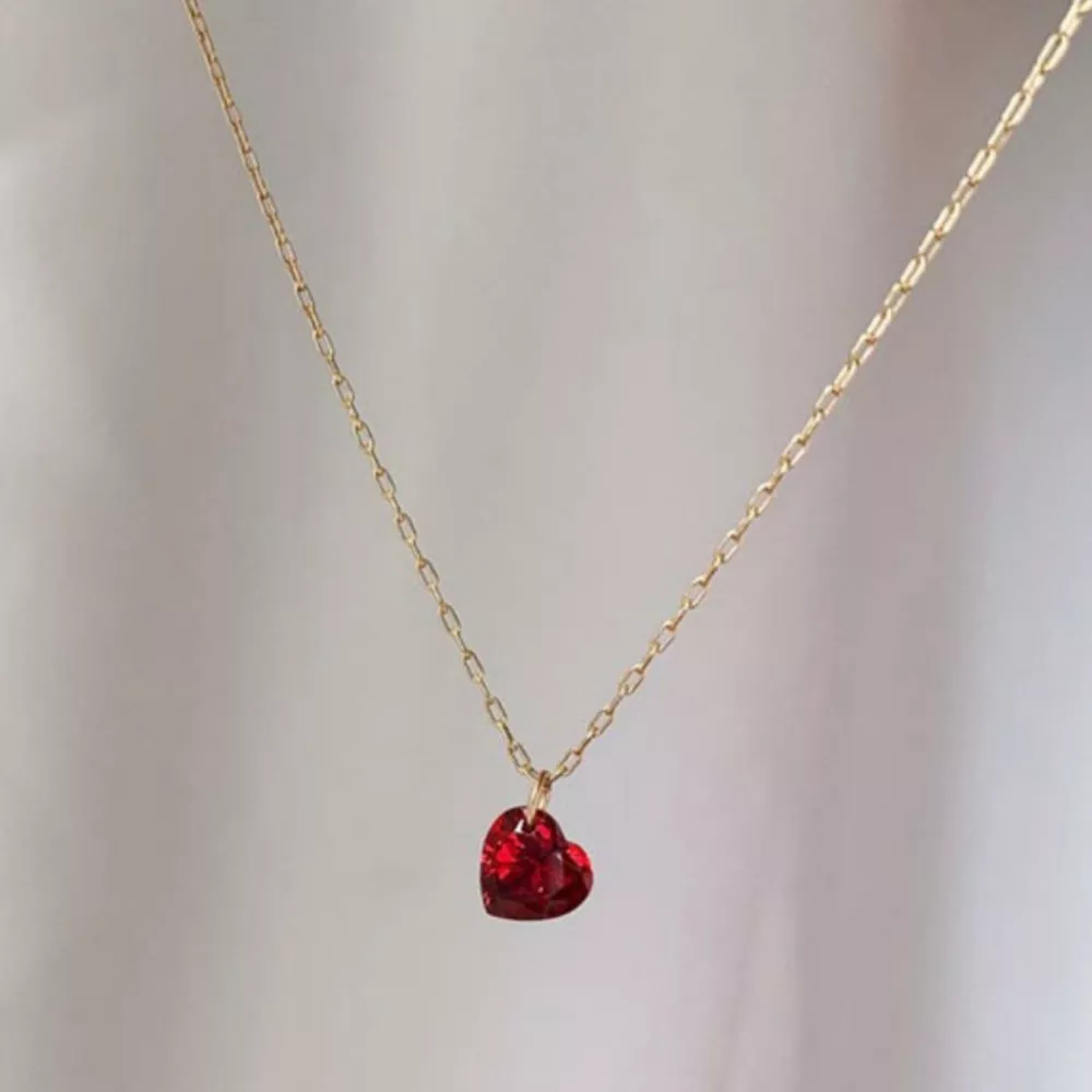 925 Sterling Silver Zircon Heart Necklace, image 5