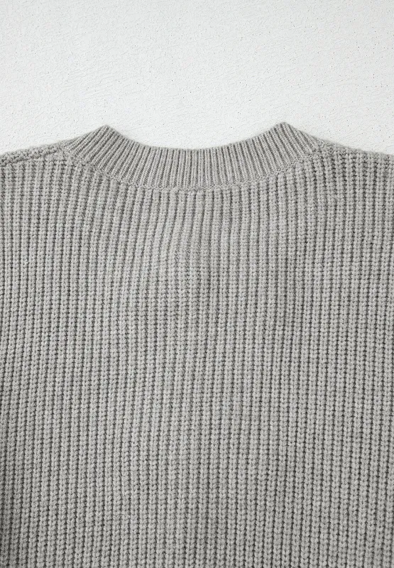Bow Round Neck Long Sleeve Cardigan, image 2