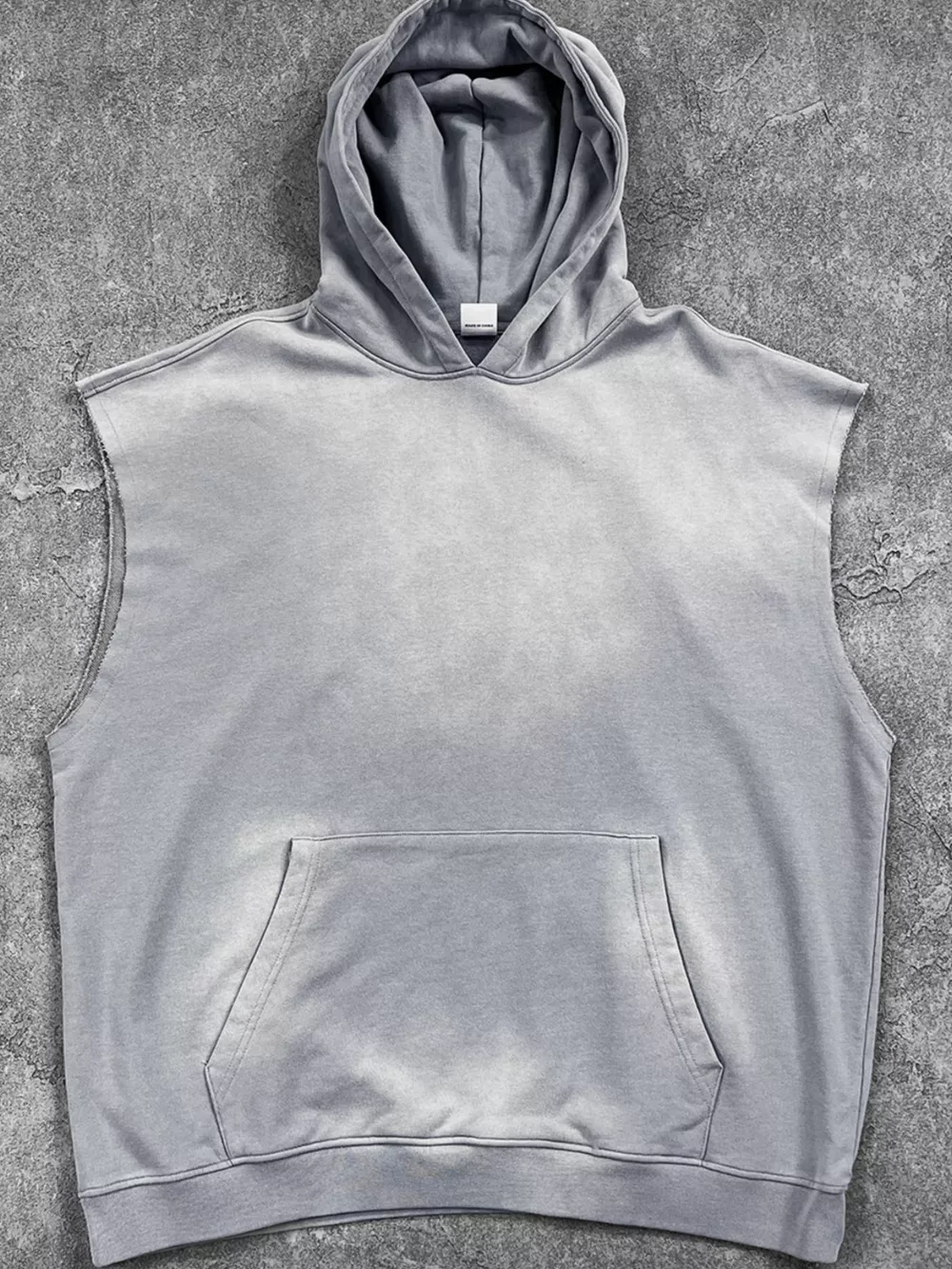 Men's Casual Kangaroo Pocket Hooded Tank, image 3