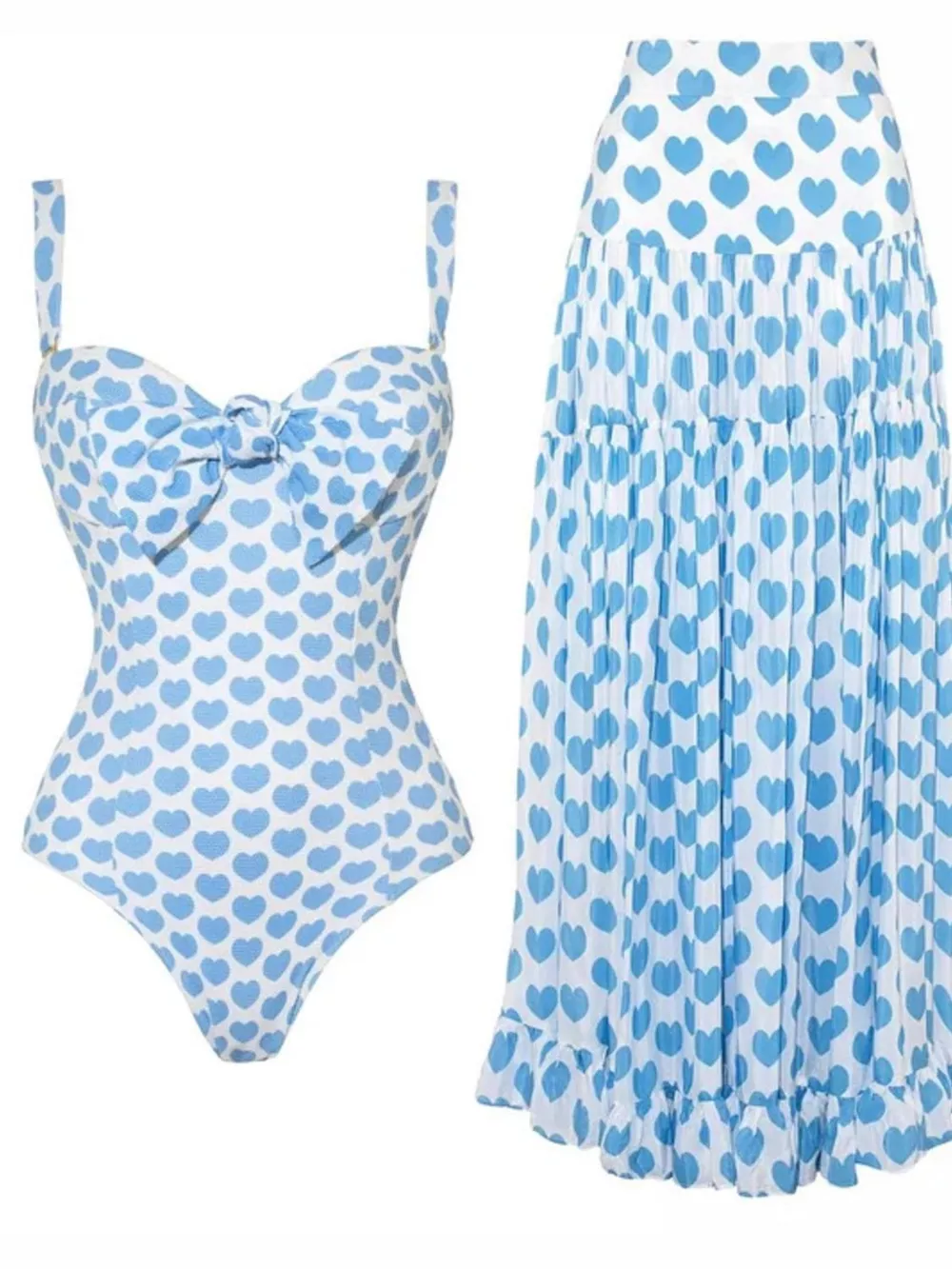 Printed One-Piece Swimwear and Skirt Set, image 2