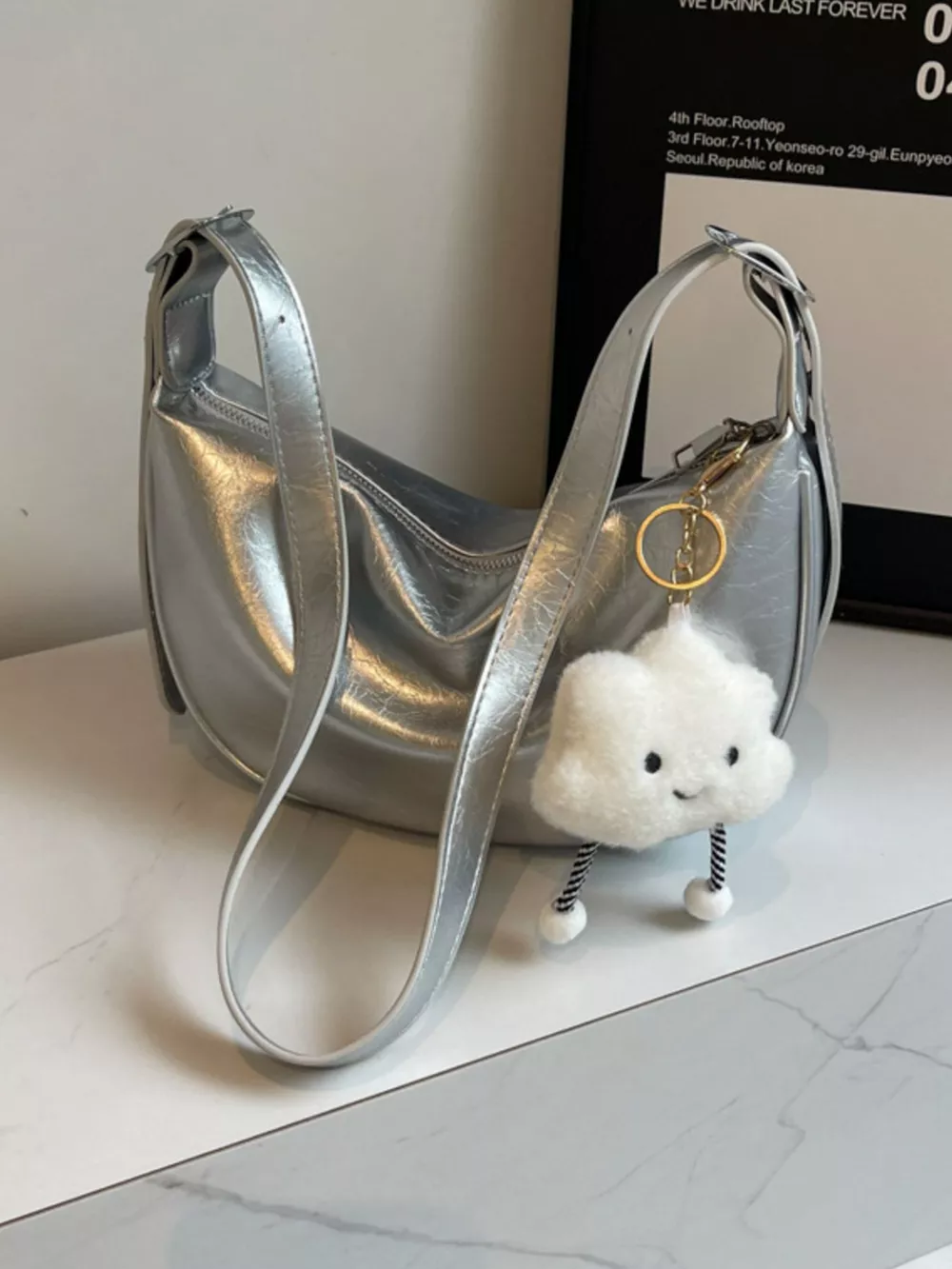 Adjustable Strap Crescent Crossbody Bag, image 8