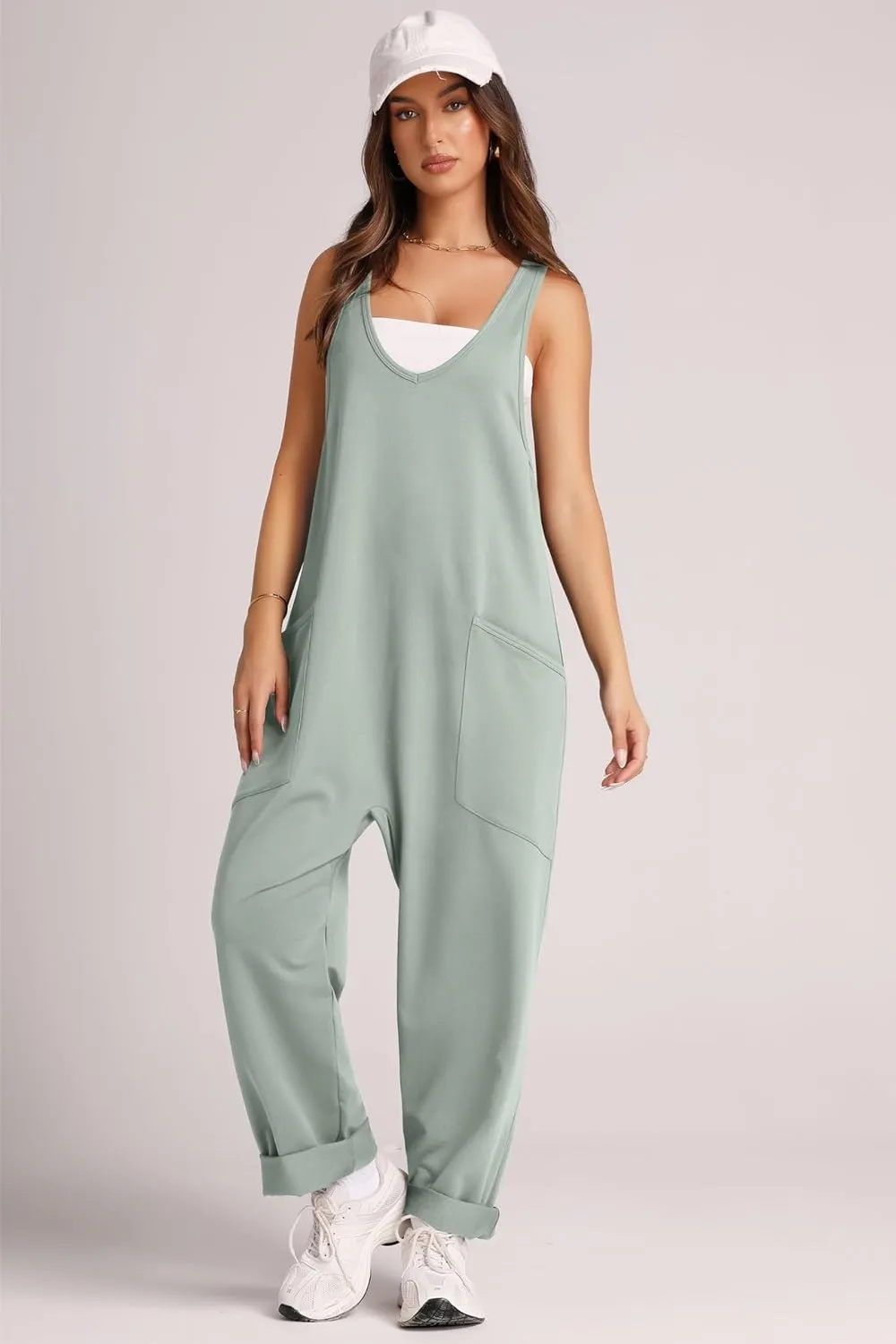 Wide Strap Jumpsuit with Pockets, image 15