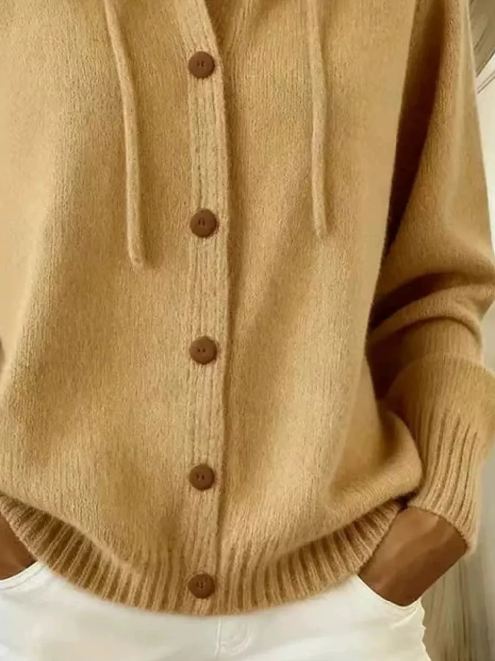 Full Size Hooded Button-Down Knit Cardigan Plus Size, image 13