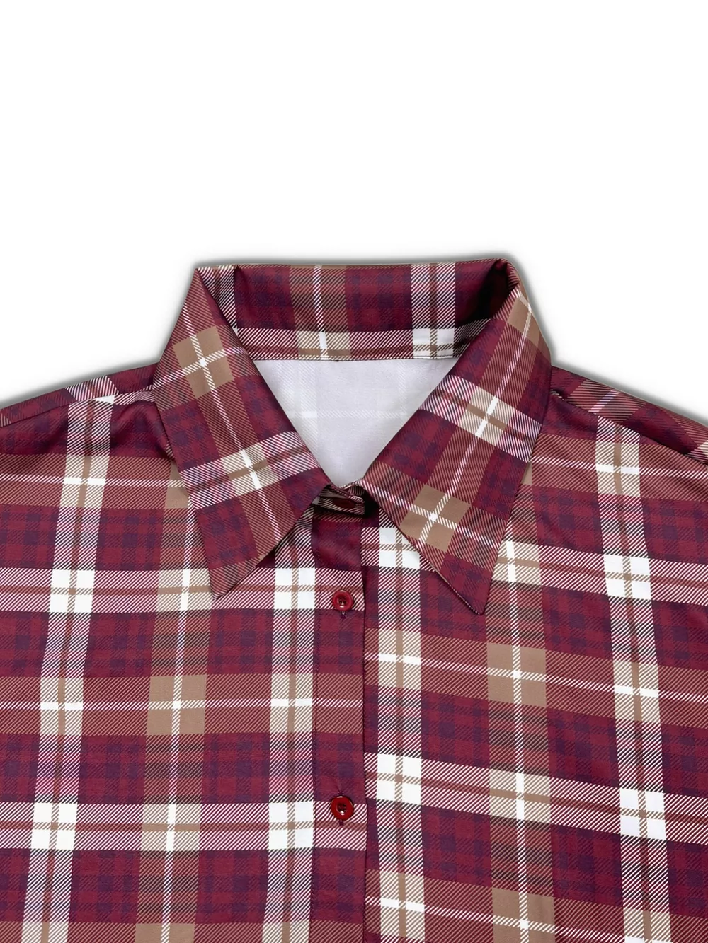 Plus Size Plaid Long Sleeve Mini Shirt Dress, image 2