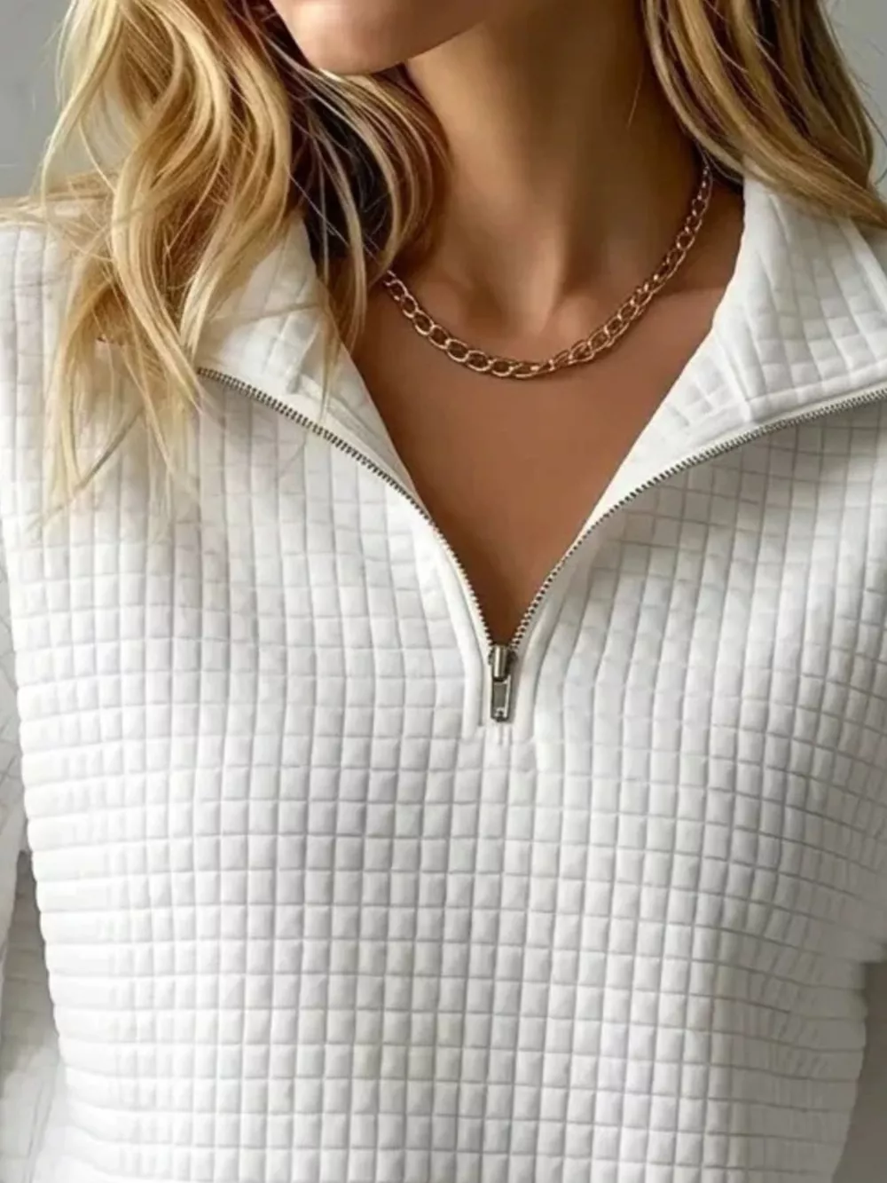 Waffle Knit Quarter-Zip Sweatshirt, image 17