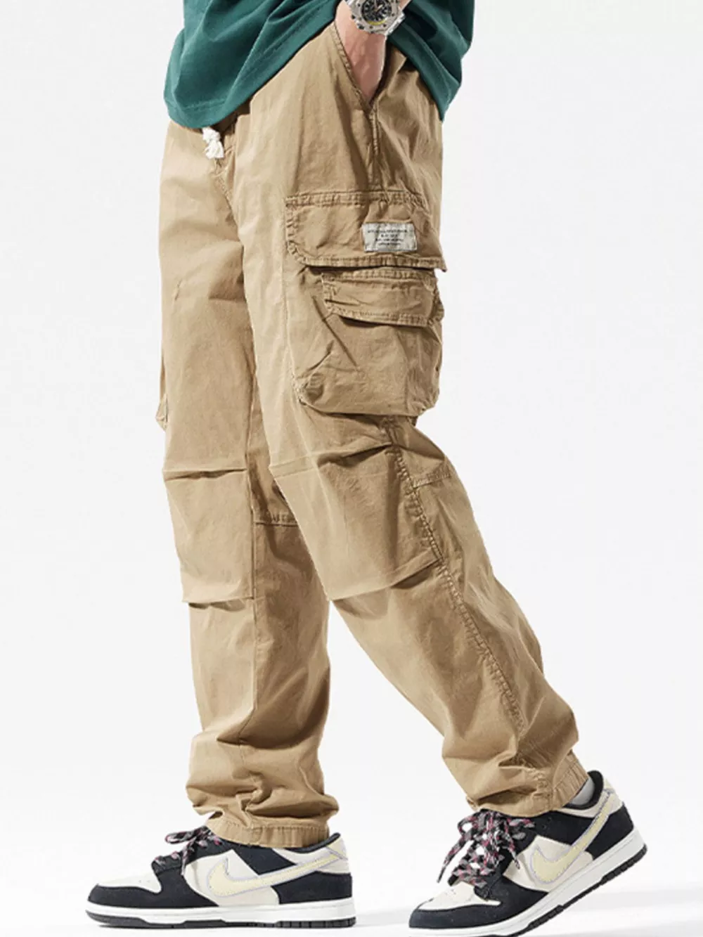 Men's Full Size Relaxed Fit Cargo Pants Plus Size, image 3