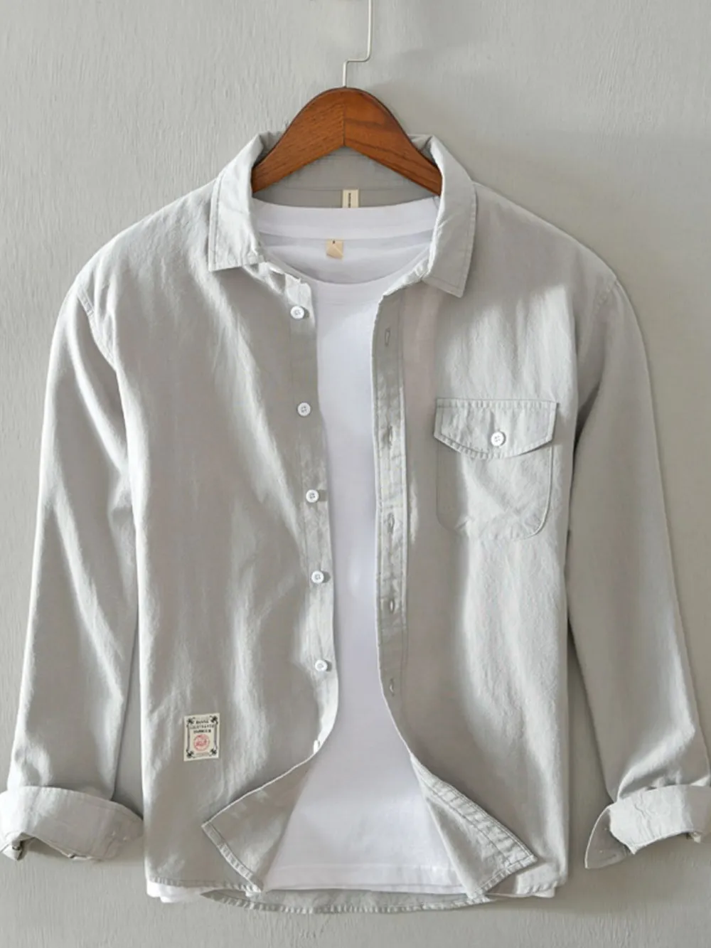 Men's Plus Size Button Up Long Sleeve Shirt, image 2