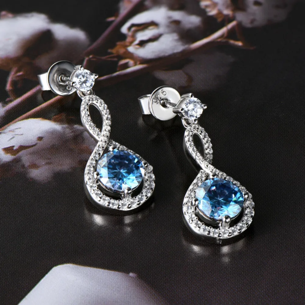 1 Carat Moissanite 925 Sterling Silver Earrings, image 2