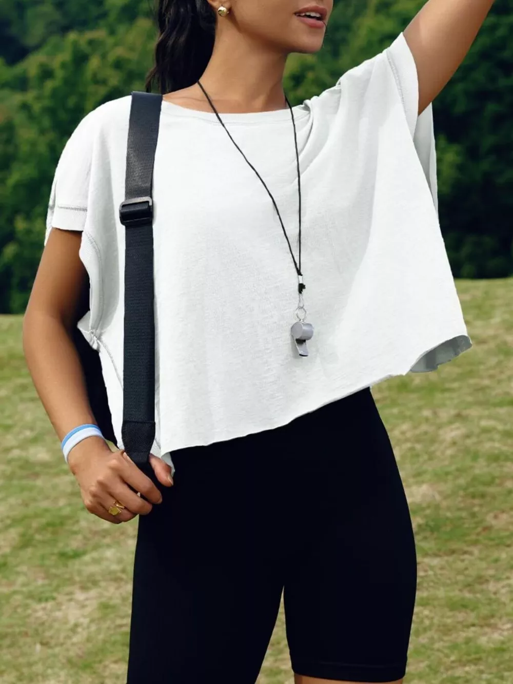 Cutout Back Short Sleeve T-Shirt, image 3