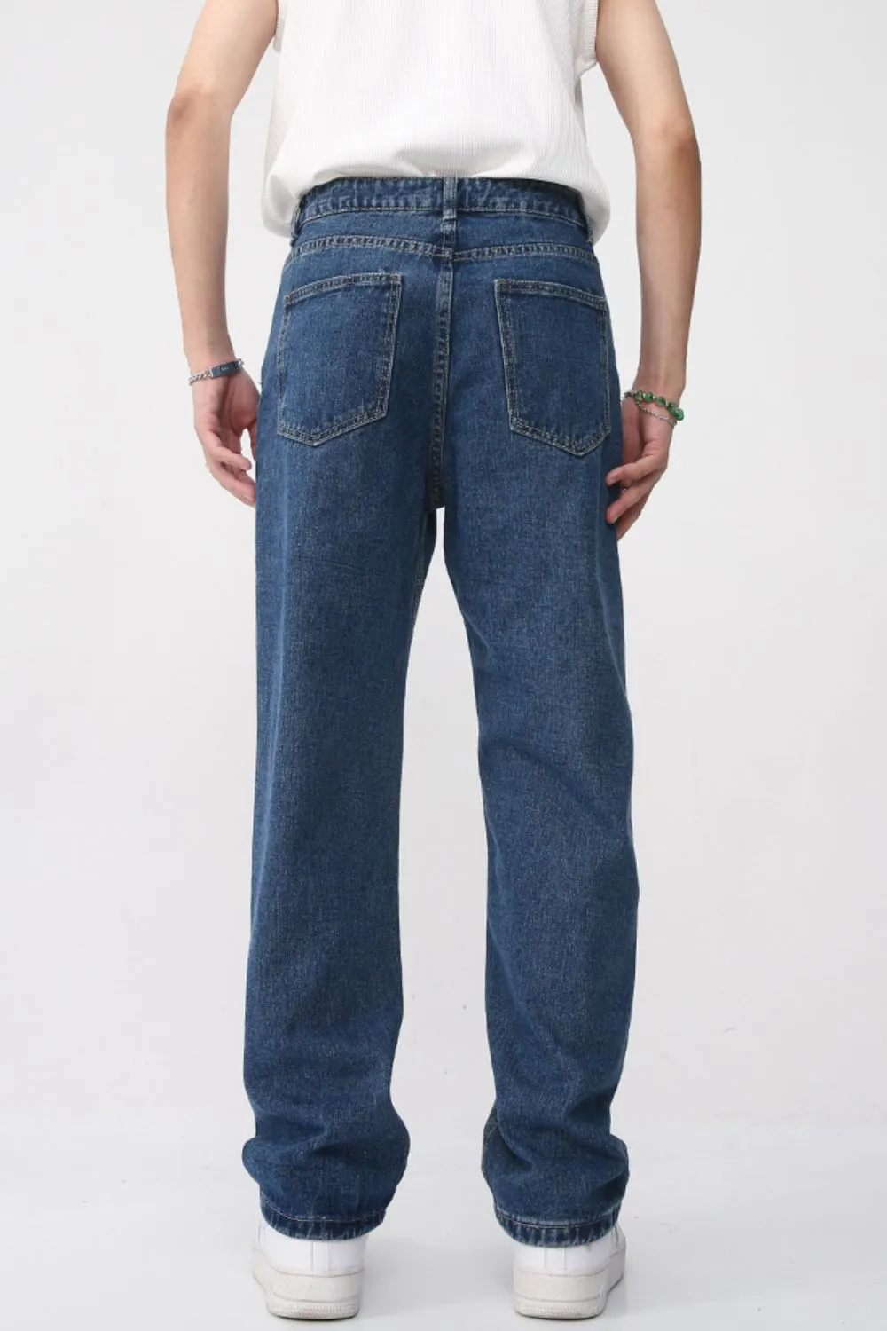 Men's Washed Straight Leg Jeans, image 8