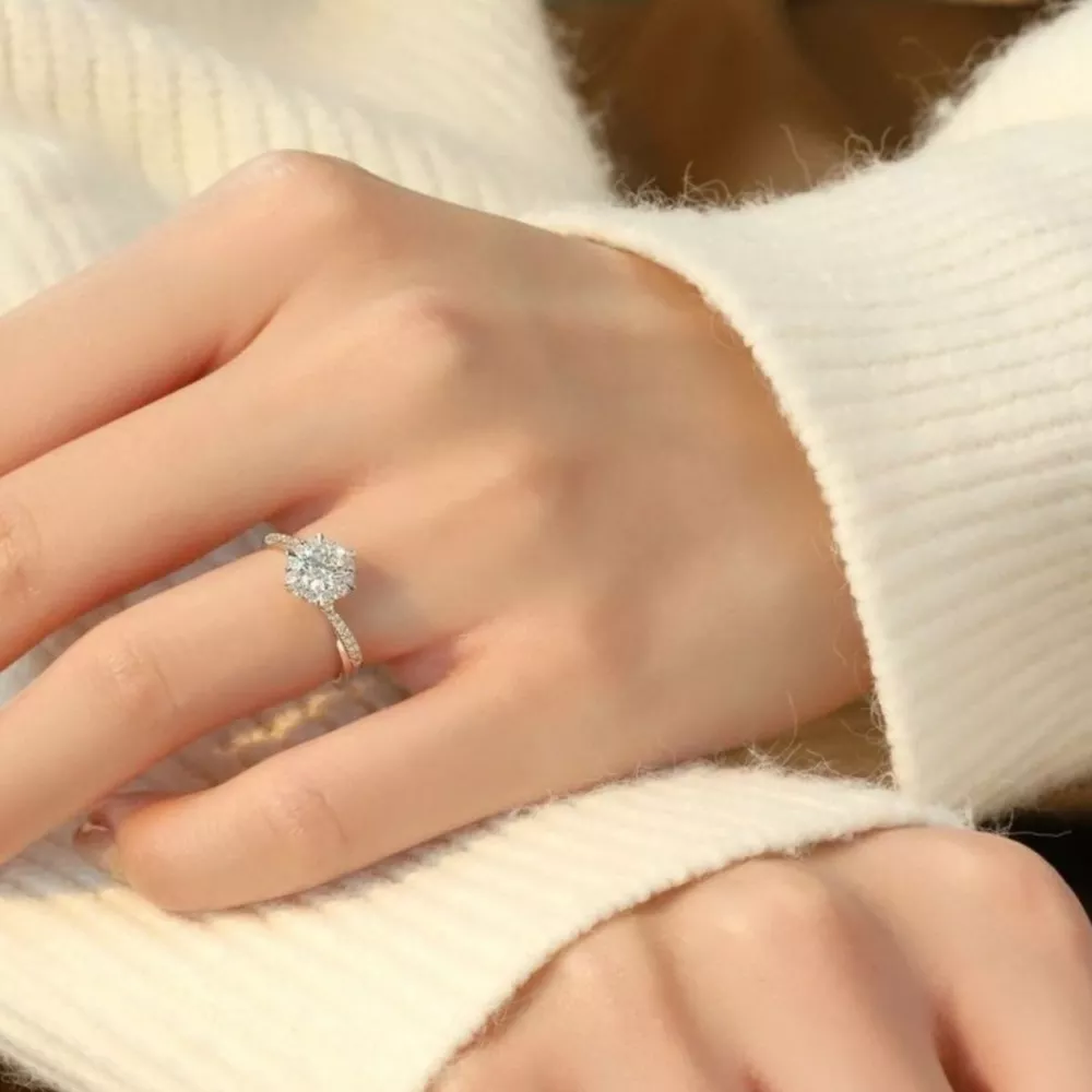 Moissanite 925 Sterling Silver Ring, image 2