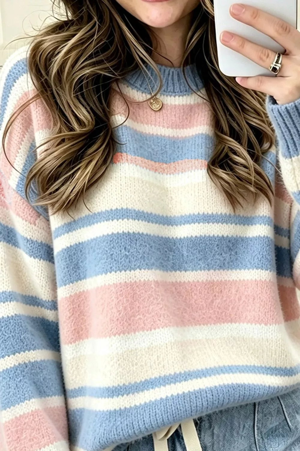 Striped Dropped Shoulder Sweater, image 6