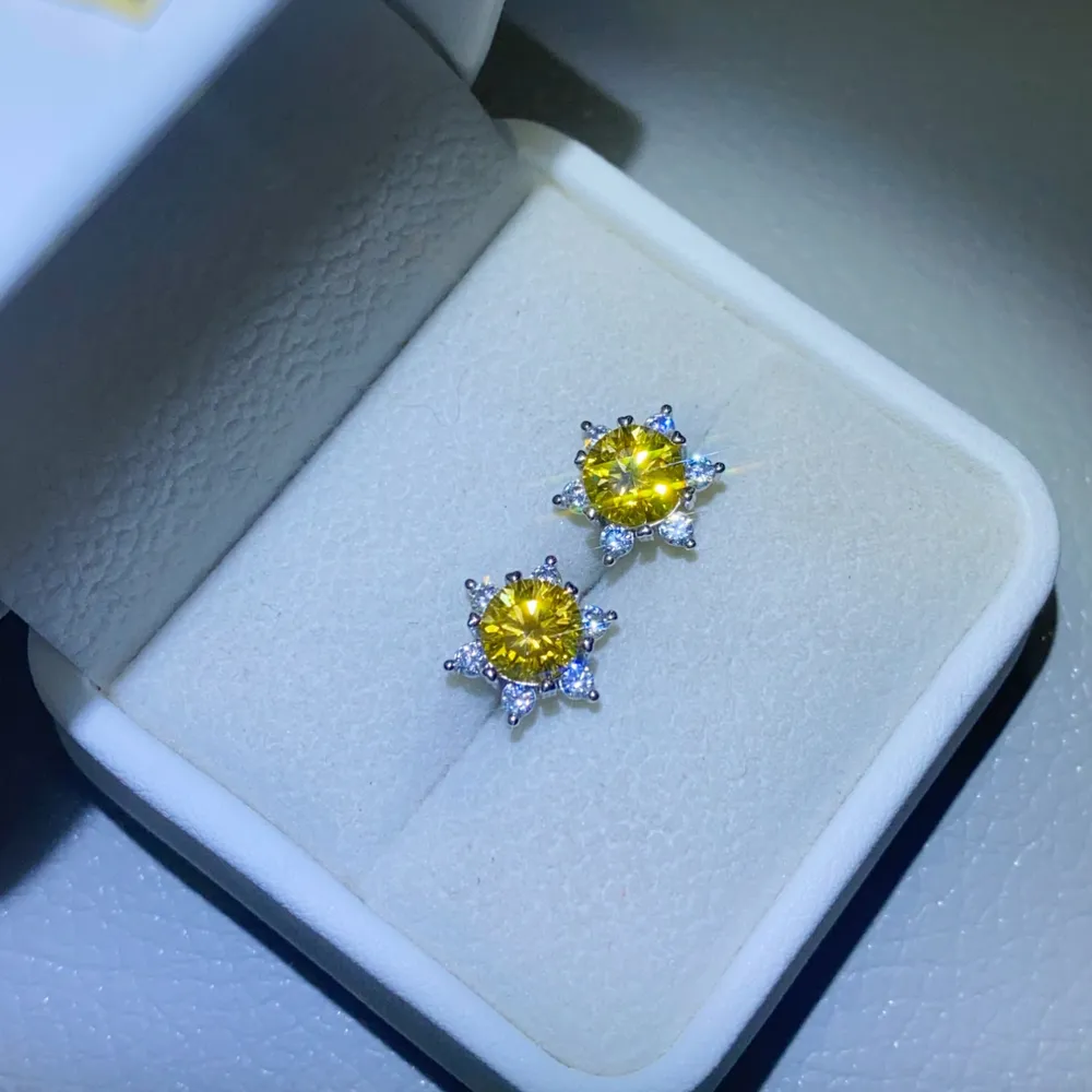 2 Carat Moissanite 925 Sterling Silver Stud Earrings, image 3