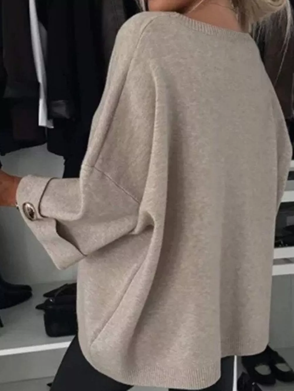 Full Size Round Neck Drop Shoulder Top with Ribbed Trim Plus Size, image 3