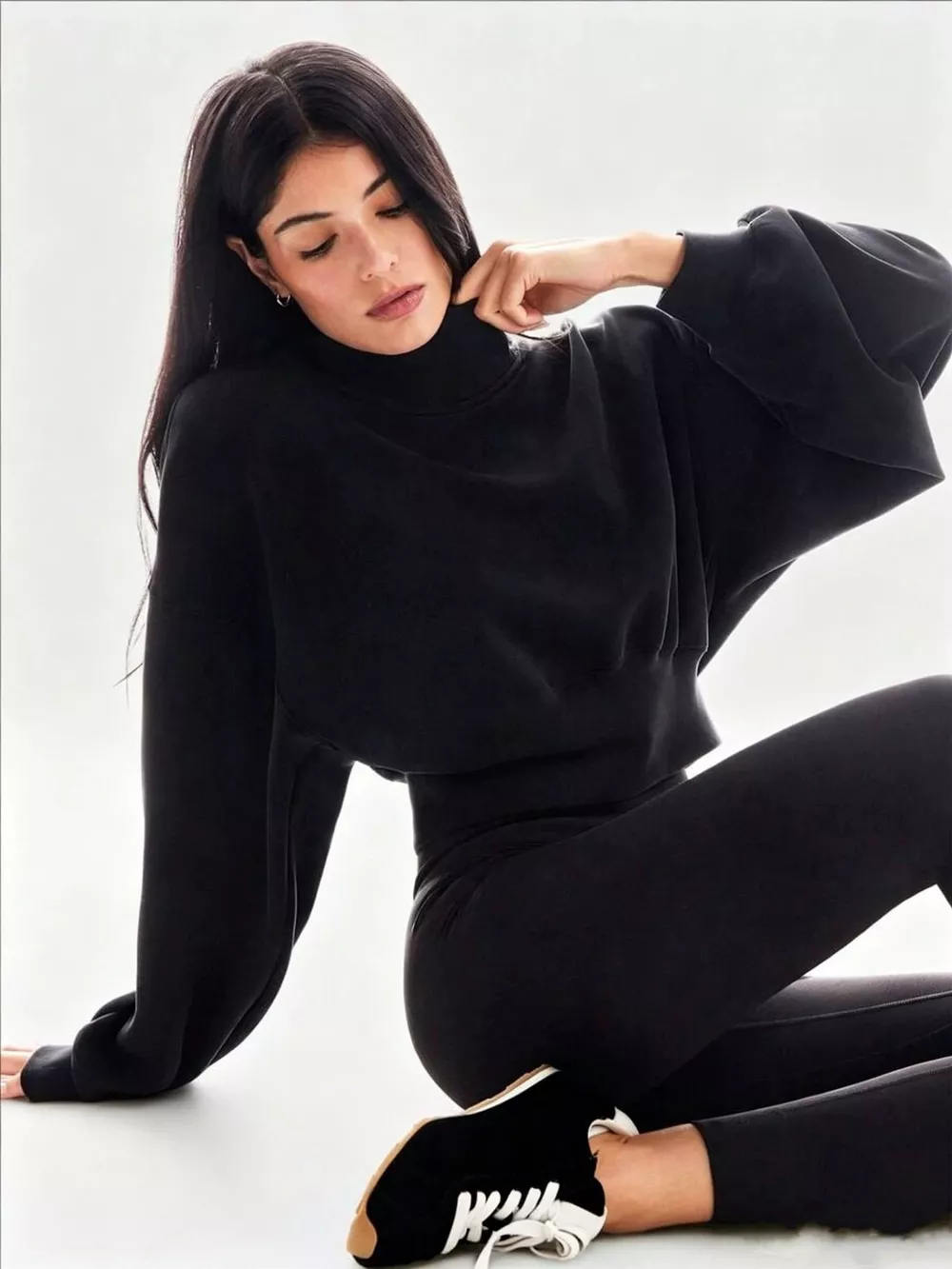 Turtleneck Dropped Shoulder Sweatshirt, image 11