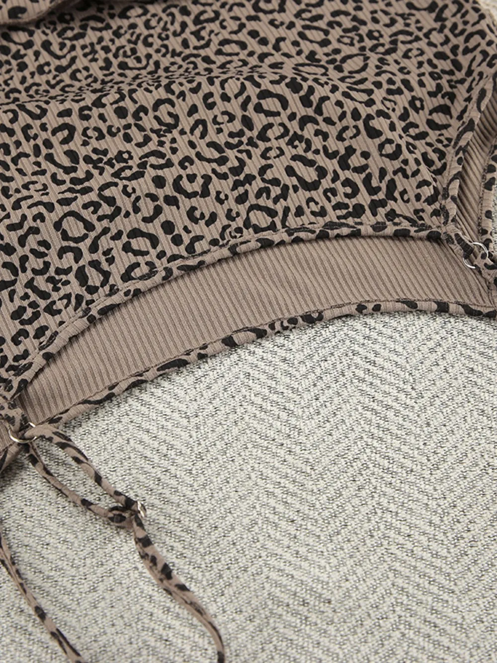 Leopard Cami Cardigan and Shorts 3-Piece Set, image 6