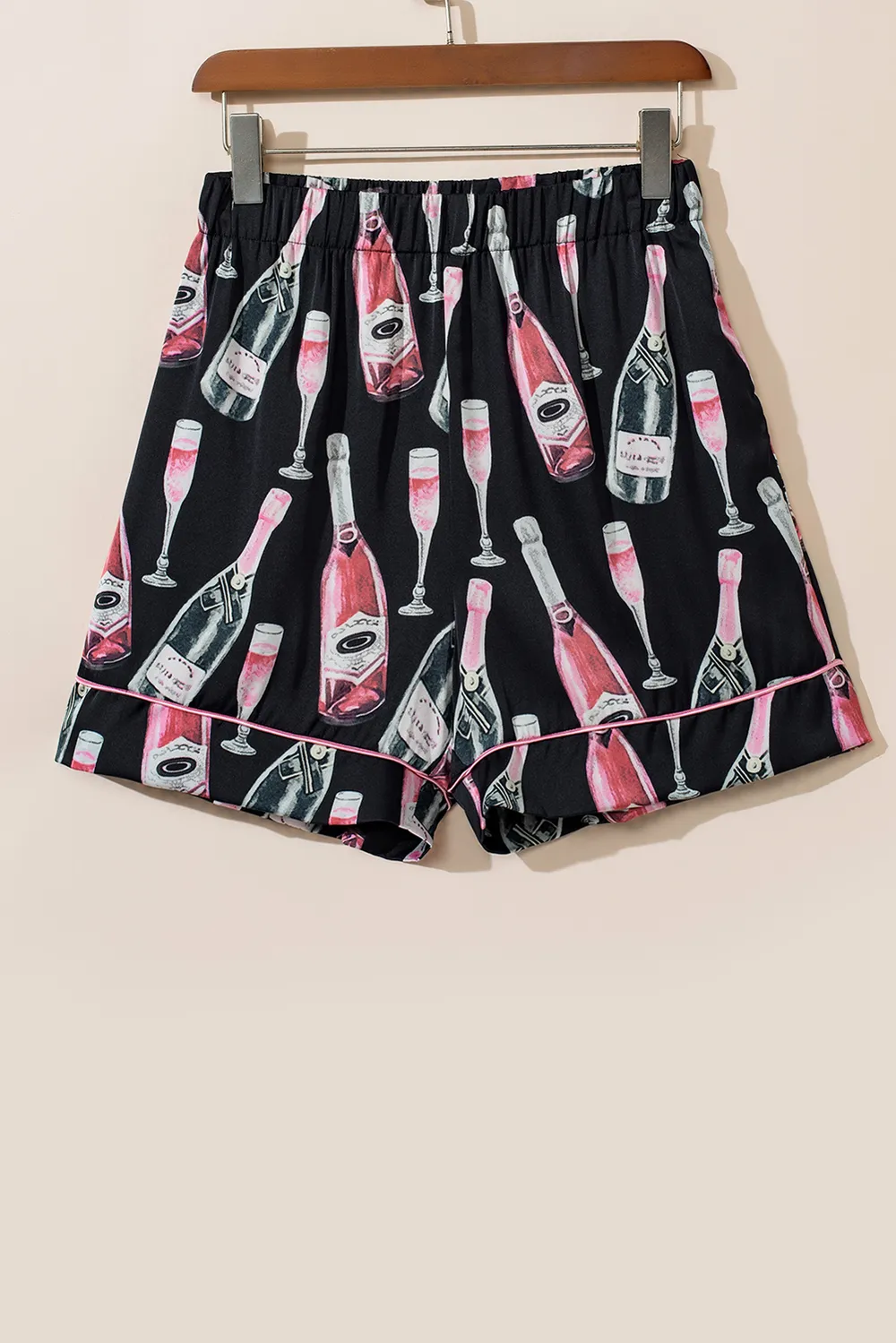 Champagne Print Short Sleeve Top and Shorts Set, image 4