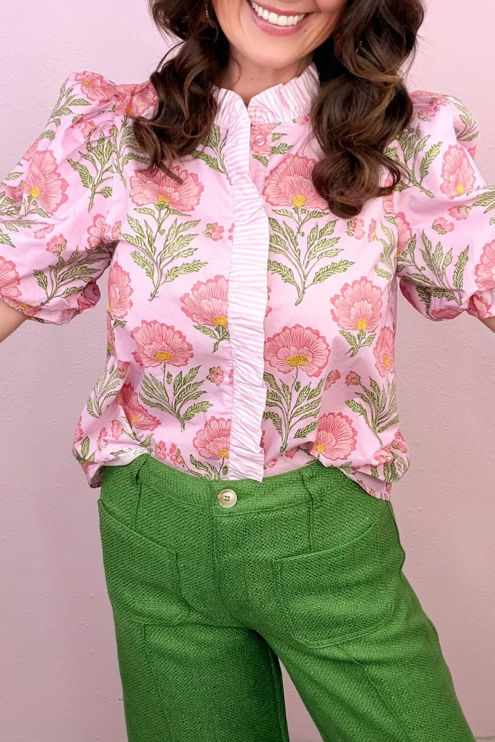 Floral Print Puff Sleeve Blouse, image 3