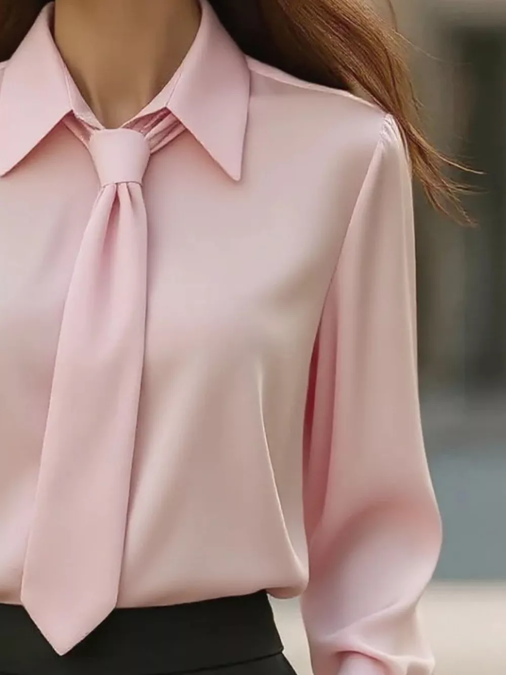 Collared Neck Long Sleeve Blouse, image 7