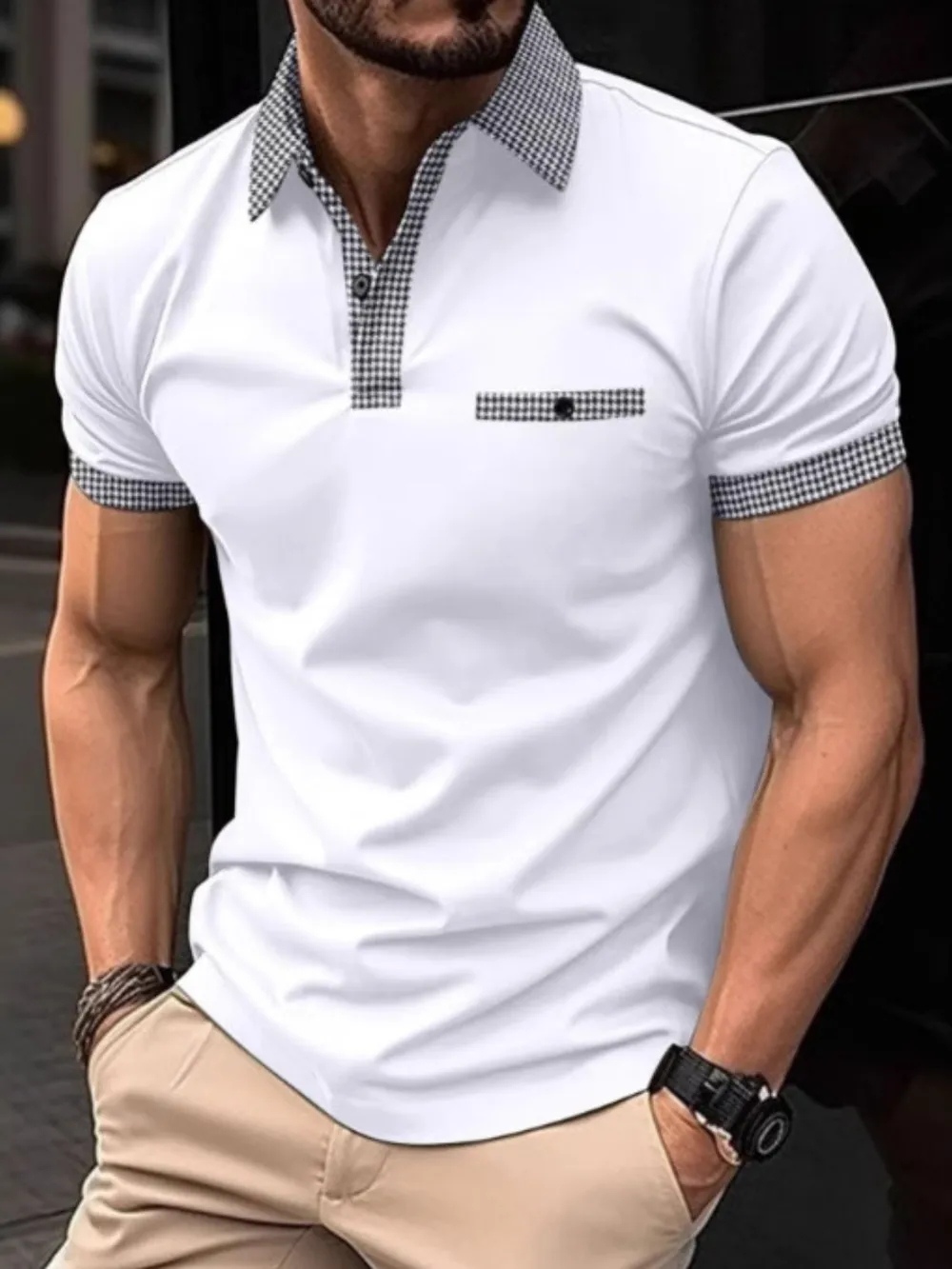 Men's Full Size Collared Neck Short Sleeve Polo Plus Size, image 3