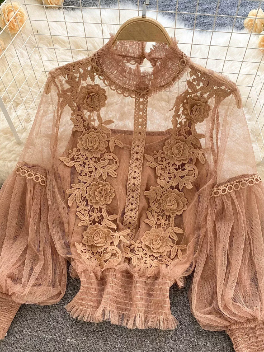 Floral Lace Blouse & Cami Set, image 23