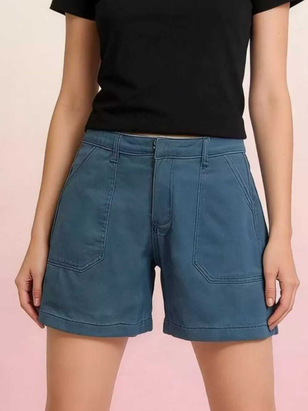 Pocketed Denim Shorts, image 4