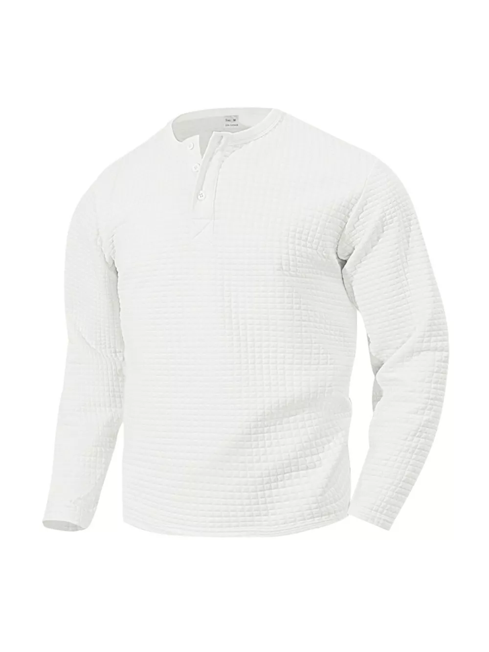 Men's Plus Size Casual Waffle Knit Henley T-Shirt, image 10