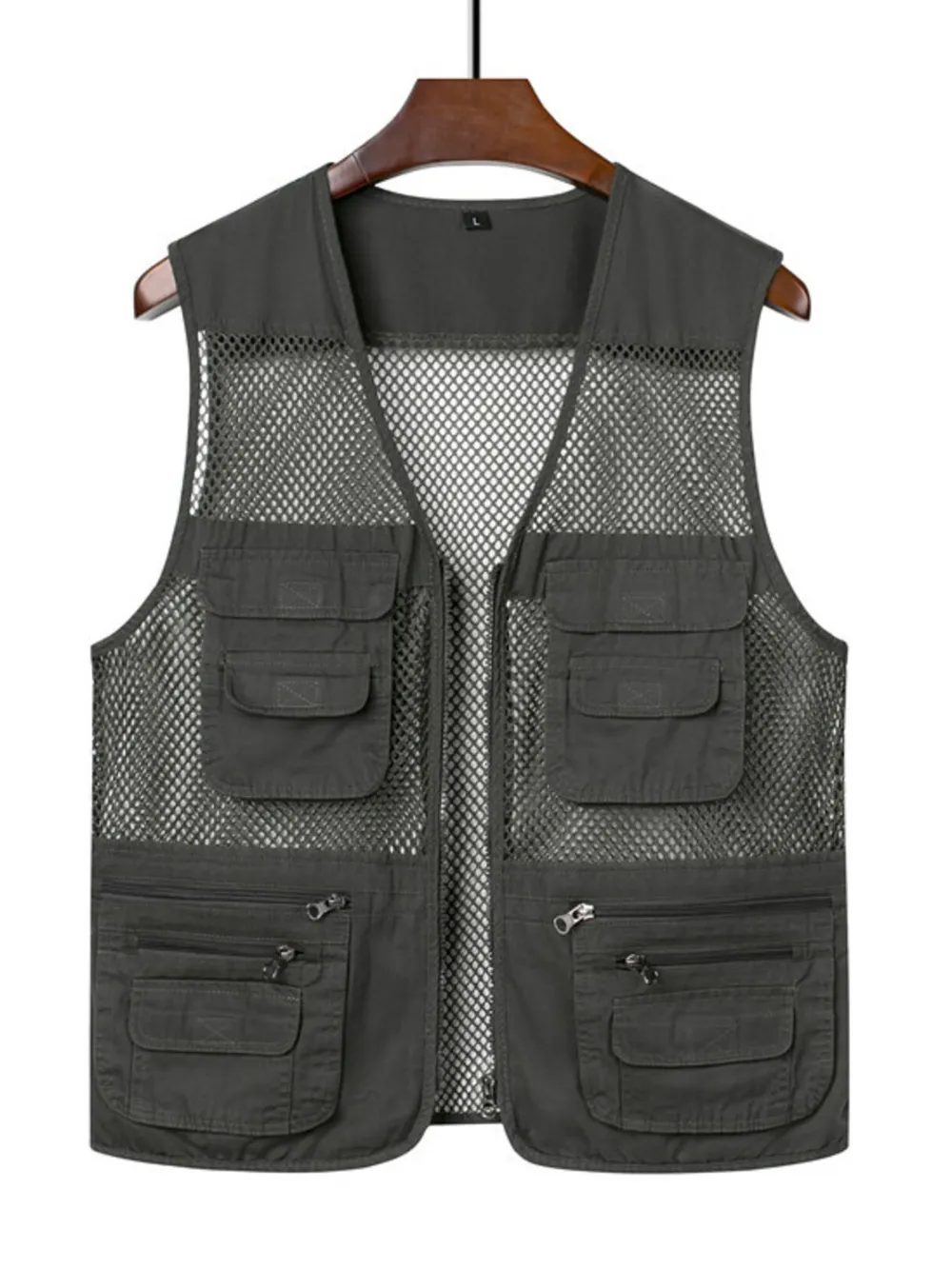 Men's Plus Size Zip Up Cargo Vest