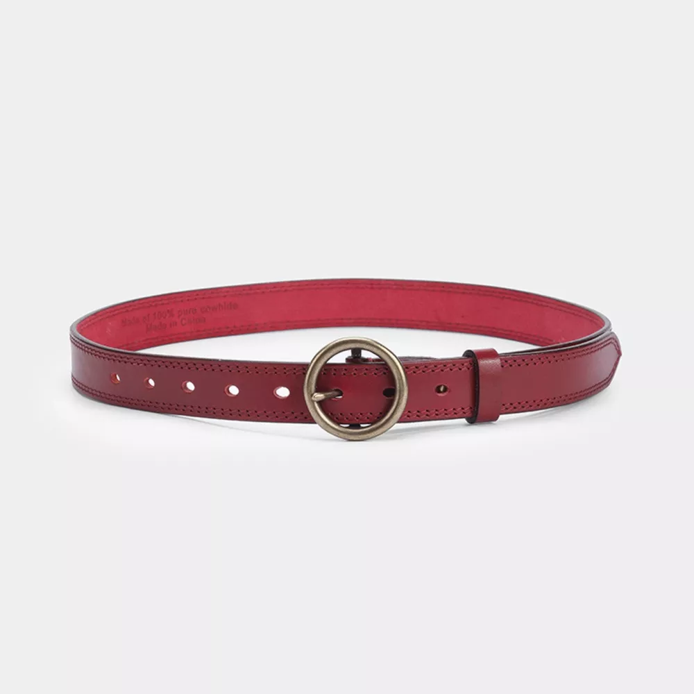 Round Buckle Leather Belt, image 4
