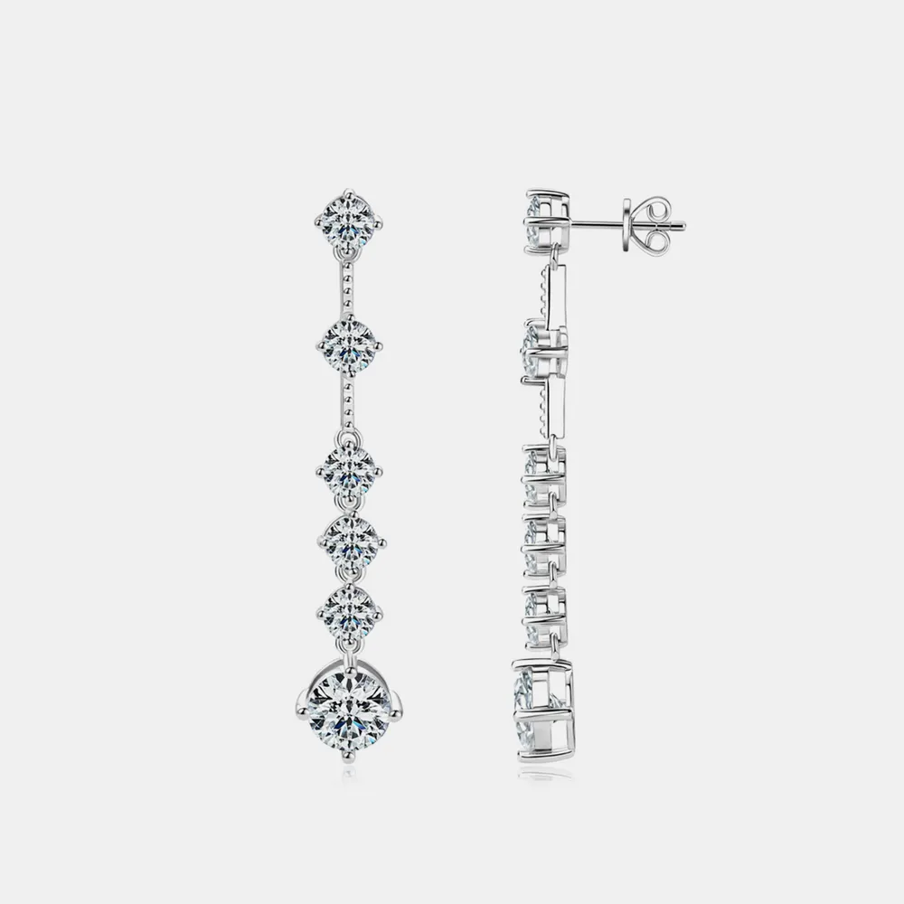 4 Carat Moissanite 925 Sterling Silver Earrings, image 10