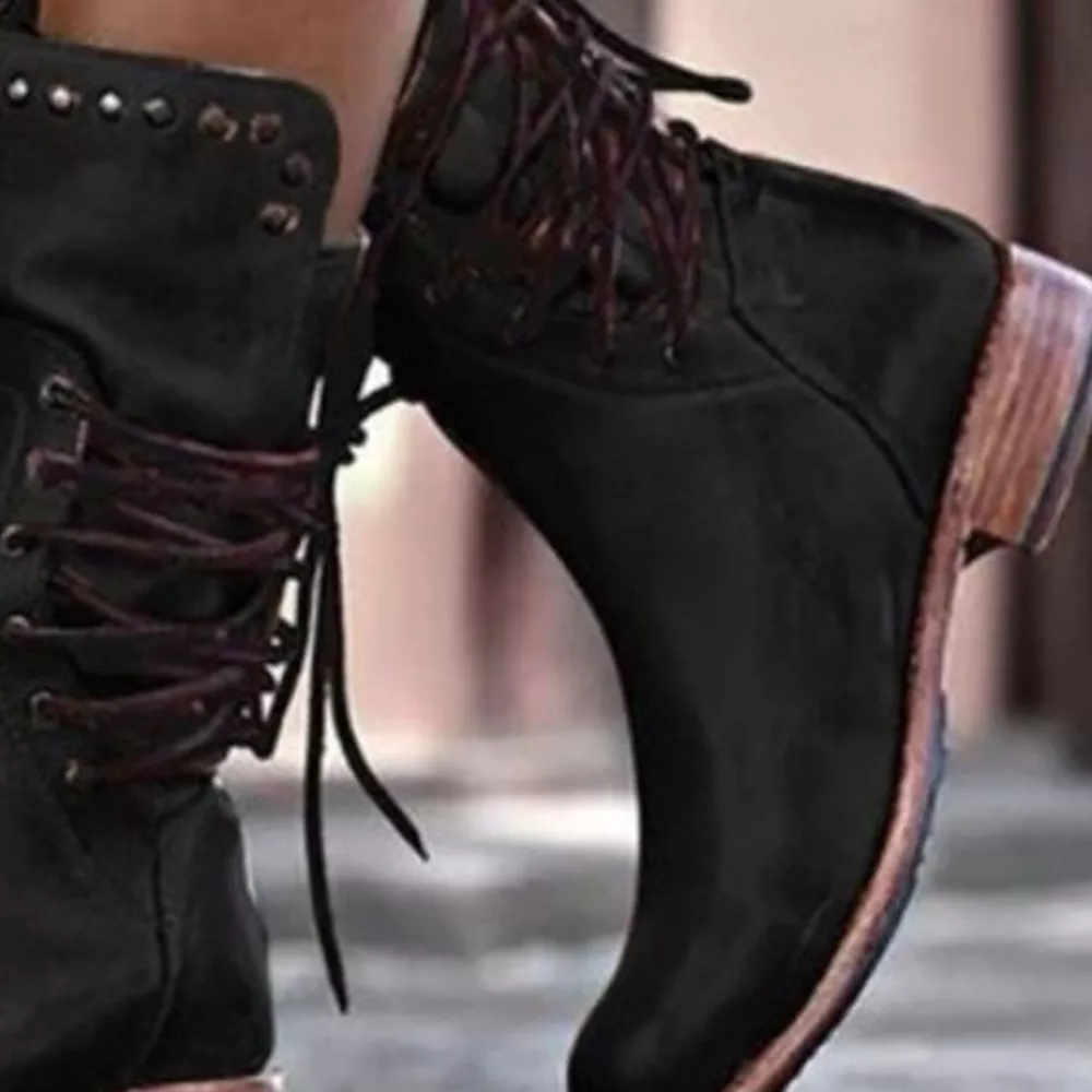 Lace Up Block Heels Boots, image 3