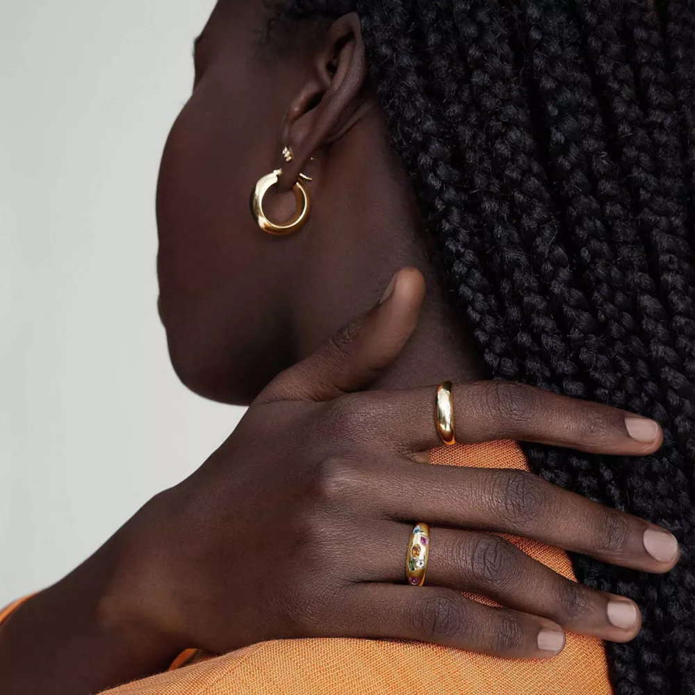18K Gold-Plated Colorful Zircon Ring, image 2