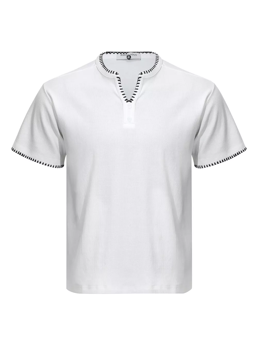 Men's Notched Short Sleeve Top