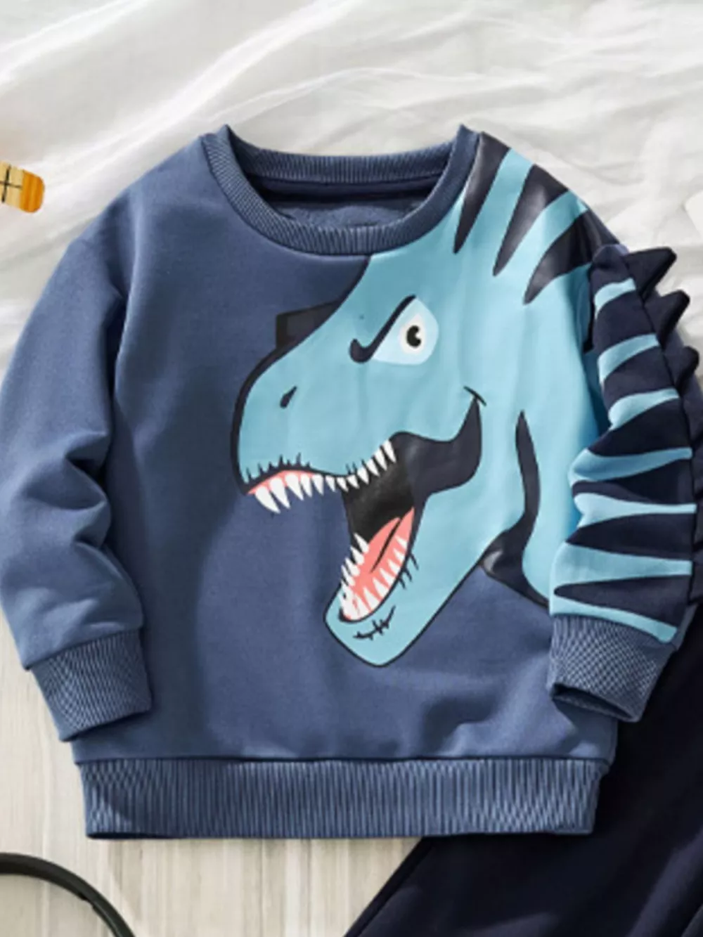 Children's Dinosaur Print Long Sleeve Sweatshirt & Pants Set, image 3