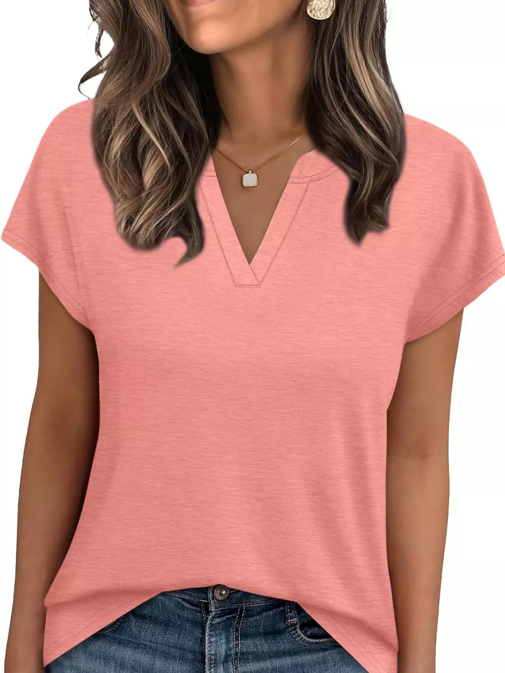 Notched Short Sleeve T-Shirt, image 3