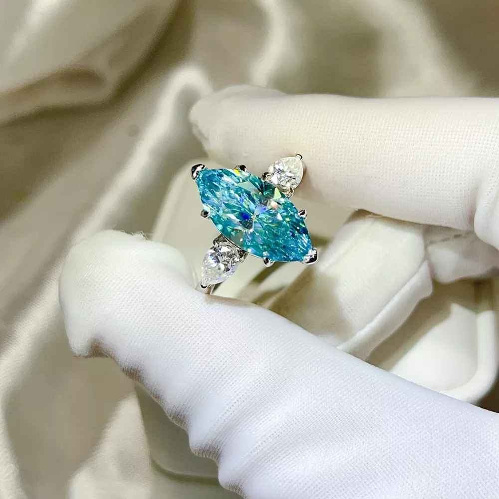 6 Carat 925 Sterling Silver Moissanite Ring, image 5