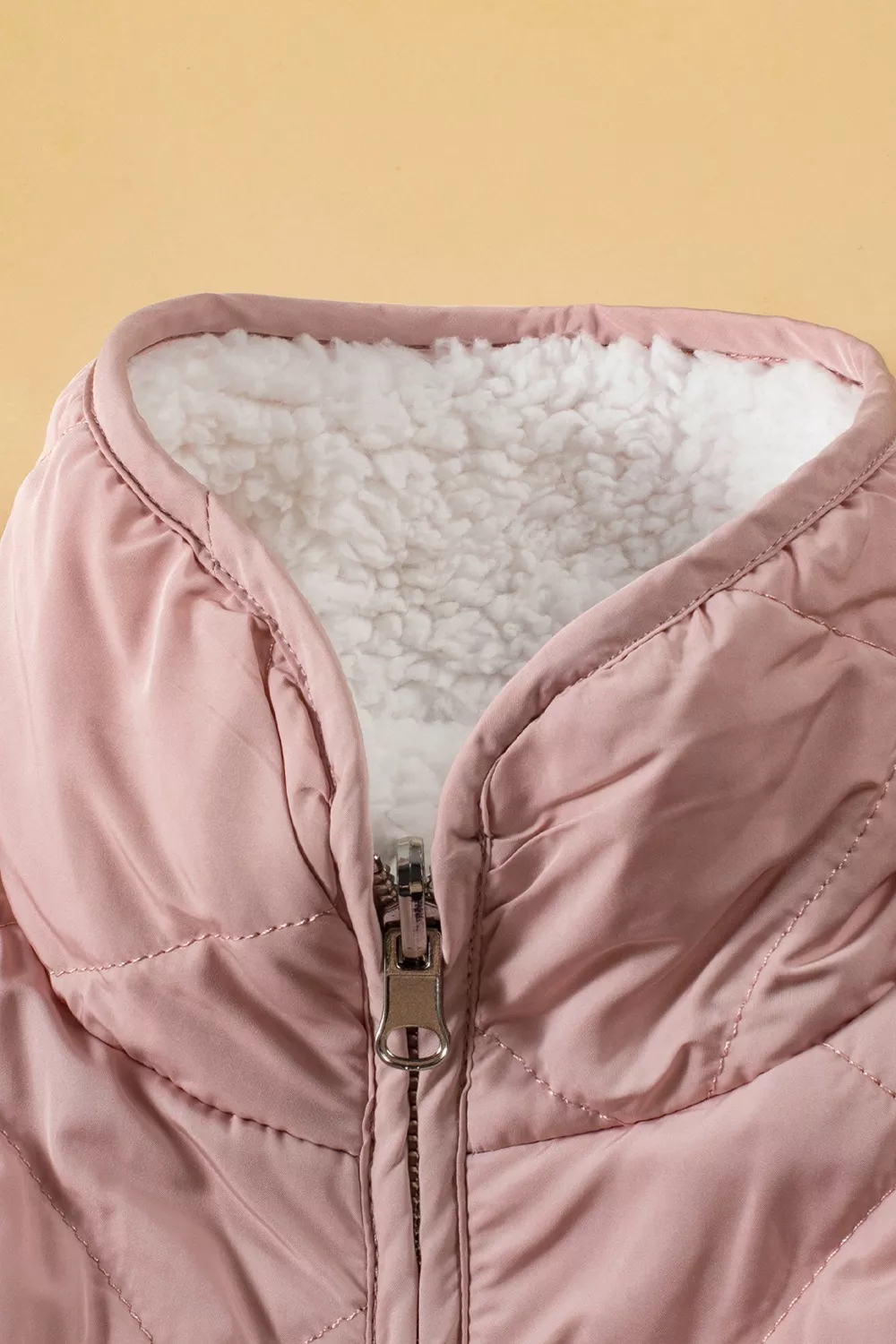 Quilted Sherpa-Lined Vest Coat, image 5