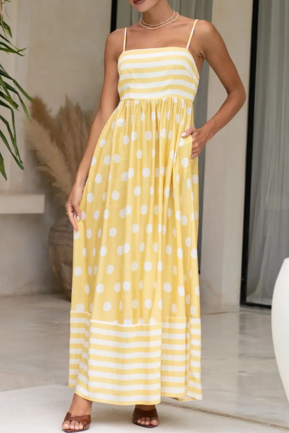 Polka Dot Square Neck Cami Dress, image 4