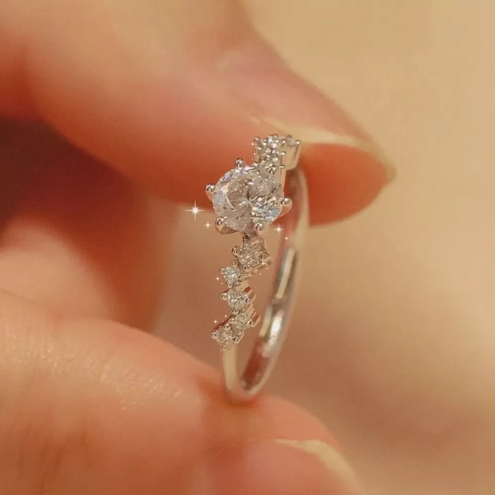 1 Carat Moissanite 925 Sterling Silver Ring, image 2