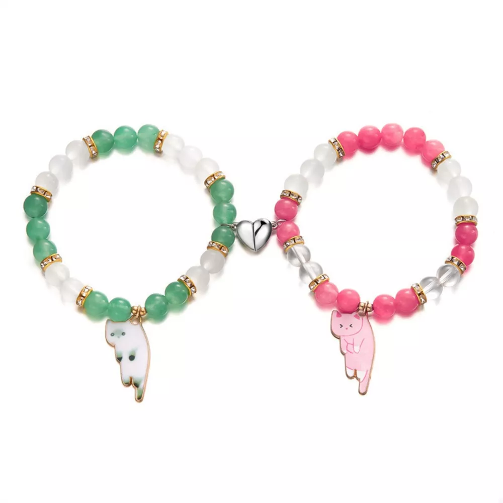 2 Piece Beaded Cat Charm Bracelet, image 16